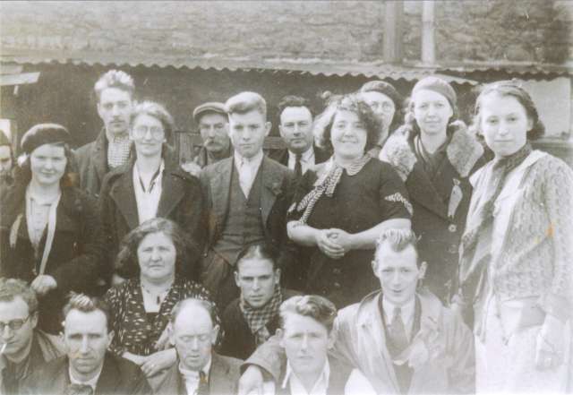 William.D.Lloyd, pictured (centre) with members of the Aberdare Communist Party. Date not verified. Published with kind permission of Mrs.G.Malpas (Cwmbach - Aberdare)